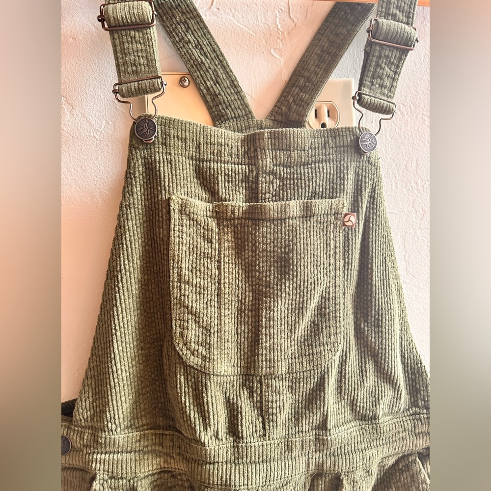 Purnell Olive Green Corduroy Overalls
